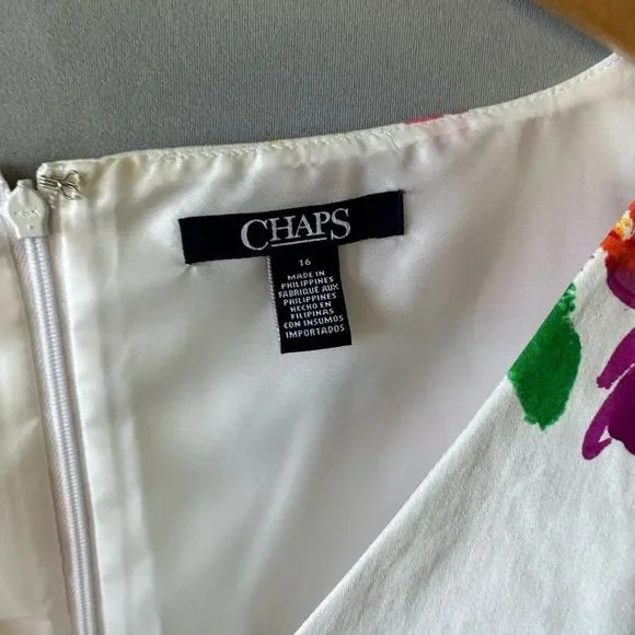 5 for $35 Chaps Floral Dress Women Size 16 - Picture 6 of 6